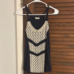 Navy and Cream Lacy Camisole